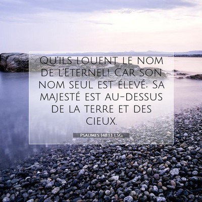 Picture 07 - Psaumes 148:13 LSG - Qu'ils louent le nom de l'Eternel! Car son nom - Bible Verse Picture