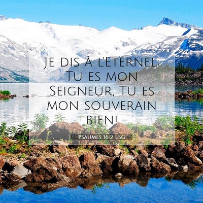 Picture 07 - Psaumes 16:2 LSG - Je dis à l'Eternel: Tu es mon Seigneur, Tu es - Bible Verse Picture