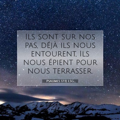 Picture 07 - Psaumes 17:11 LSG - Ils sont sur nos pas, déjà ils nous entourent, - Bible Verse Picture