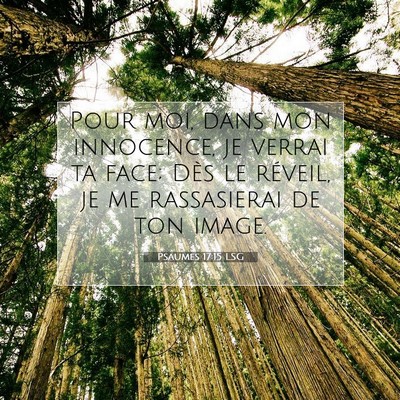 Picture 07 - Psaumes 17:15 LSG - Pour moi, dans mon innocence, je verrai ta face; - Bible Verse Picture