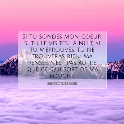 Picture 07 - Psaumes 17:3 LSG - Si tu sondes mon coeur, si tu le visites la nuit, - Bible Verse Picture