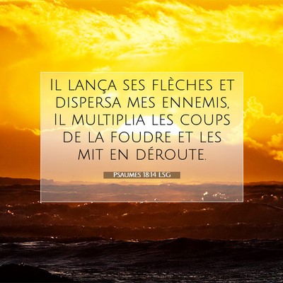 Picture 07 - Psaumes 18:14 LSG - Il lança ses flèches et dispersa mes ennemis, - Bible Verse Picture
