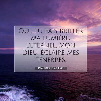 Picture 07 - Psaumes 18:28 LSG - Oui, tu fais briller ma lumière; L'Eternel, mon - Bible Verse Picture