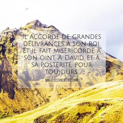 Picture 07 - Psaumes 18:50 LSG - Il accorde de grandes délivrances à son roi, Et - Bible Verse Picture