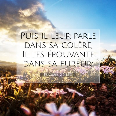 Picture 07 - Psaumes 2:5 LSG - Puis il leur parle dans sa colère, Il les - Bible Verse Picture