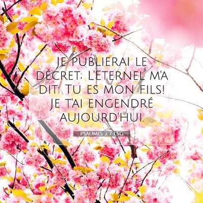 Picture 07 - Psaumes 2:7 LSG - Je publierai le décret; L'Eternel m'a dit: Tu es - Bible Verse Picture