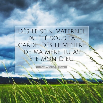 Picture 07 - Psaumes 22:10 LSG - Dès le sein maternel j'ai été sous ta garde, - Bible Verse Picture