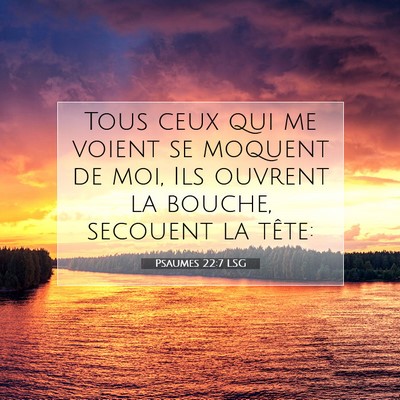 Picture 07 - Psaumes 22:7 LSG - Tous ceux qui me voient se moquent de moi, Ils - Bible Verse Picture