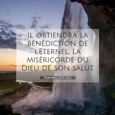 Picture 07 - Psaumes 24:5 LSG - Il obtiendra la bénédiction de l'Eternel, La - Bible Verse Picture