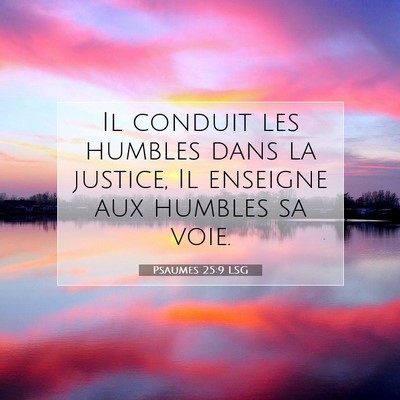 Picture 07 - Psaumes 25:9 LSG - Il conduit les humbles dans la justice, Il - Bible Verse Picture