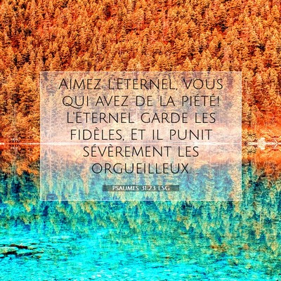 Picture 07 - Psaumes 31:23 LSG - Aimez l'Eternel, vous qui avez de la piété! - Bible Verse Picture