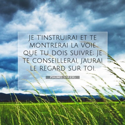 Picture 07 - Psaumes 32:8 LSG - Je t'instruirai et te montrerai la voie que tu - Bible Verse Picture