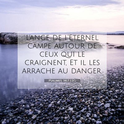 Picture 07 - Psaumes 34:7 LSG - L'ange de l'Eternel campe autour de ceux qui le - Bible Verse Picture