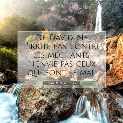 Picture 07 - Psaumes 37:1 LSG - De David. Ne t'irrite pas contre les méchants, - Bible Verse Picture
