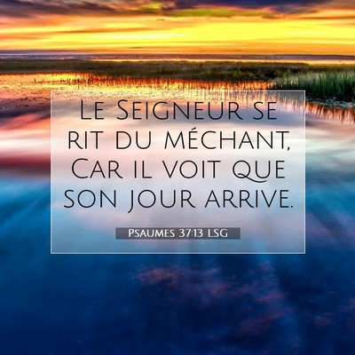 Picture 07 - Psaumes 37:13 LSG - Le Seigneur se rit du méchant, Car il voit que - Bible Verse Picture