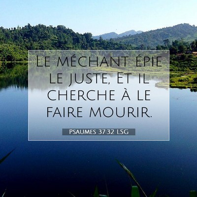 Picture 07 - Psaumes 37:32 LSG - Le méchant épie le juste, Et il cherche à le - Bible Verse Picture