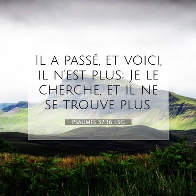 Picture 07 - Psaumes 37:36 LSG - Il a passé, et voici, il n'est plus; Je le - Bible Verse Picture