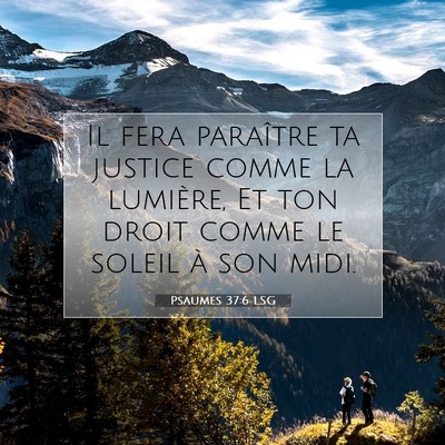 Picture 07 - Psaumes 37:6 LSG - Il fera paraître ta justice comme la lumière, - Bible Verse Picture