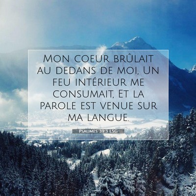 Picture 07 - Psaumes 39:3 LSG - Mon coeur brûlait au dedans de moi, Un feu - Bible Verse Picture