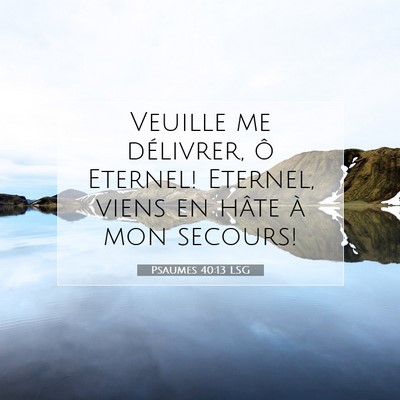 Picture 07 - Psaumes 40:13 LSG - Veuille me délivrer, ô Eternel! Eternel, viens - Bible Verse Picture