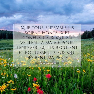 Picture 07 - Psaumes 40:14 LSG - Que tous ensemble ils soient honteux et confus, - Bible Verse Picture