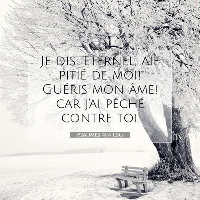 Picture 07 - Psaumes 41:4 LSG - Je dis: Eternel, aie pitié de moi! Guéris mon - Bible Verse Picture