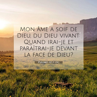 Picture 07 - Psaumes 42:2 LSG - Mon âme a soif de Dieu, du Dieu vivant: Quand - Bible Verse Picture