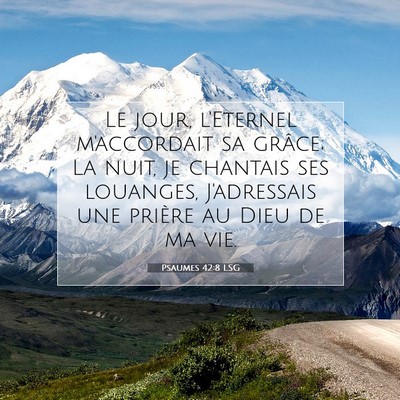 Picture 07 - Psaumes 42:8 LSG - Le jour, l'Eternel m'accordait sa grâce; La - Bible Verse Picture
