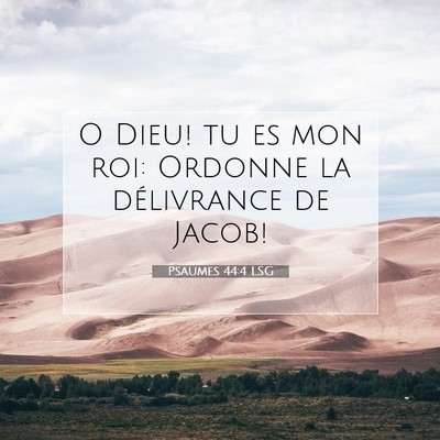 Picture 07 - Psaumes 44:4 LSG - O Dieu! tu es mon roi: Ordonne la délivrance de - Bible Verse Picture