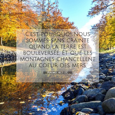 Picture 07 - Psaumes 46:2 LSG - C'est pourquoi nous sommes sans crainte quand la - Bible Verse Picture