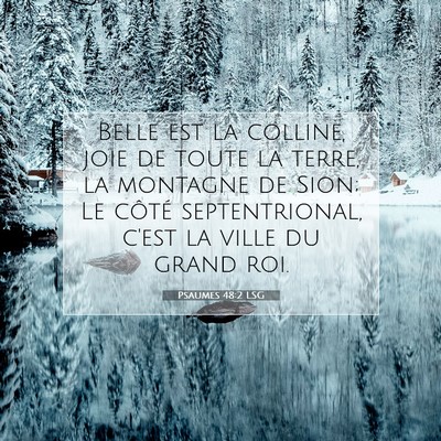 Picture 07 - Psaumes 48:2 LSG - Belle est la colline, joie de toute la terre, la - Bible Verse Picture