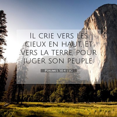 Picture 07 - Psaumes 50:4 LSG - Il crie vers les cieux en haut, Et vers la terre, - Bible Verse Picture