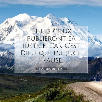 Picture 07 - Psaumes 50:6 LSG - Et les cieux publieront sa justice, Car c'est - Bible Verse Picture