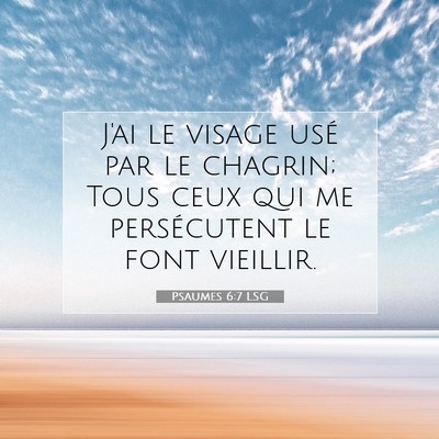 Picture 07 - Psaumes 6:7 LSG - J'ai le visage usé par le chagrin; Tous ceux qui - Bible Verse Picture