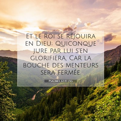 Picture 07 - Psaumes 63:11 LSG - Et le roi se réjouira en Dieu; Quiconque jure - Bible Verse Picture