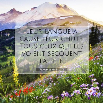 Picture 07 - Psaumes 64:8 LSG - Leur langue a causé leur chute; Tous ceux qui - Bible Verse Picture
