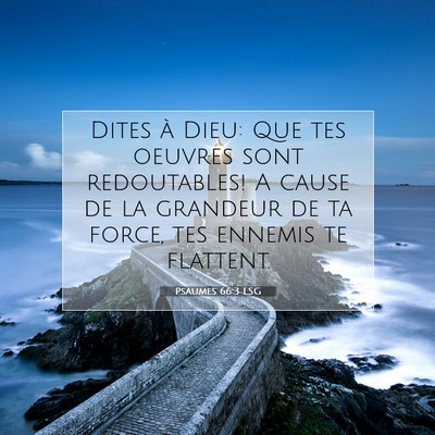 Picture 07 - Psaumes 66:3 LSG - Dites à Dieu: Que tes oeuvres sont redoutables! - Bible Verse Picture