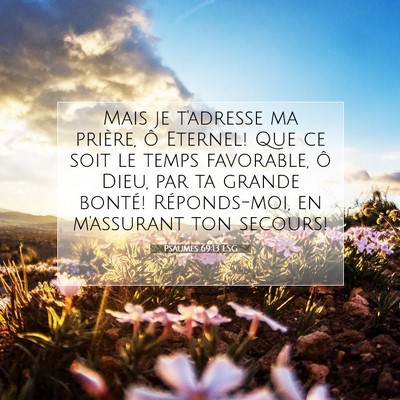 Picture 07 - Psaumes 69:13 LSG - Mais je t'adresse ma prière, ô Eternel! Que ce - Bible Verse Picture