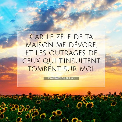 Picture 07 - Psaumes 69:9 LSG - Car le zèle de ta maison me dévore, Et les - Bible Verse Picture