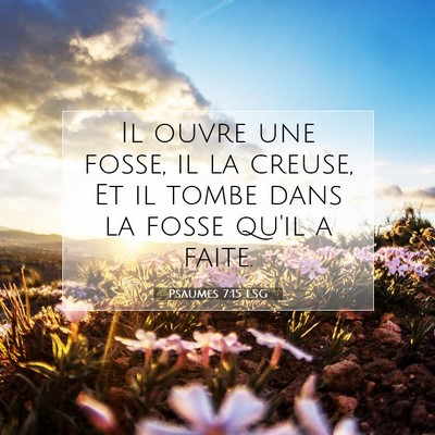 Picture 07 - Psaumes 7:15 LSG - Il ouvre une fosse, il la creuse, Et il tombe - Bible Verse Picture