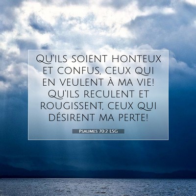 Picture 07 - Psaumes 70:2 LSG - Qu'ils soient honteux et confus, ceux qui en - Bible Verse Picture