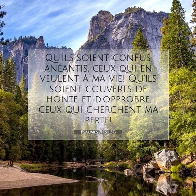 Picture 07 - Psaumes 71:13 LSG - Qu'ils soient confus, anéantis, ceux qui en - Bible Verse Picture