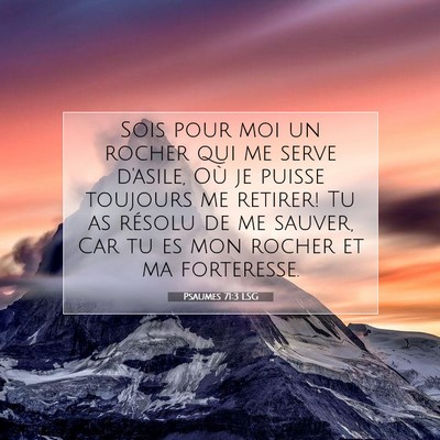 Picture 07 - Psaumes 71:3 LSG - Sois pour moi un rocher qui me serve d'asile, Où - Bible Verse Picture