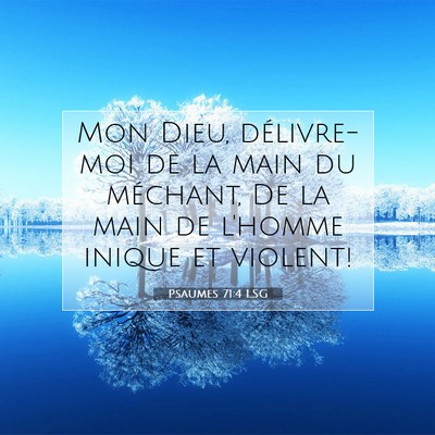 Picture 07 - Psaumes 71:4 LSG - Mon Dieu, délivre-moi de la main du méchant, De - Bible Verse Picture