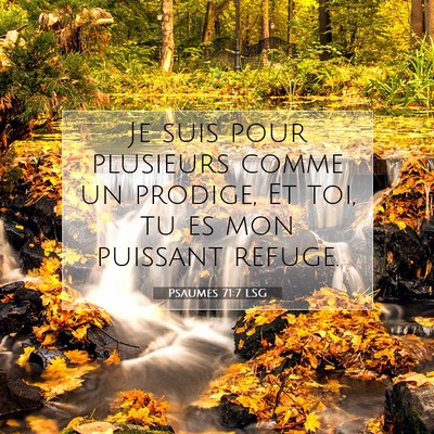 Picture 07 - Psaumes 71:7 LSG - Je suis pour plusieurs comme un prodige, Et toi, - Bible Verse Picture