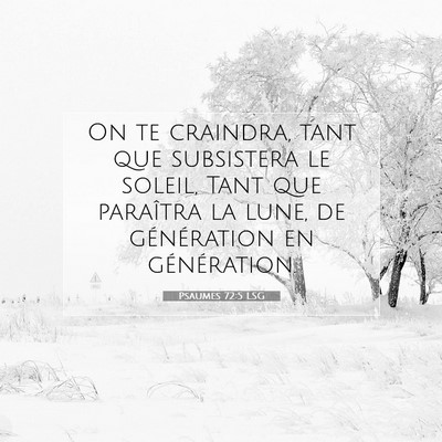 Picture 07 - Psaumes 72:5 LSG - On te craindra, tant que subsistera le soleil, - Bible Verse Picture