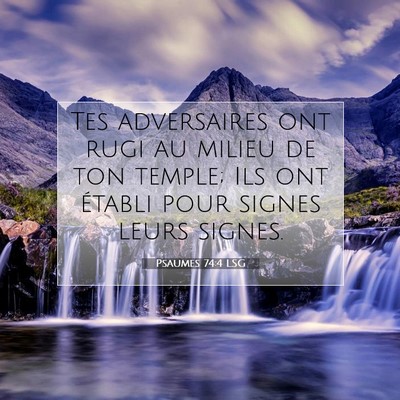 Picture 07 - Psaumes 74:4 LSG - Tes adversaires ont rugi au milieu de ton temple; - Bible Verse Picture