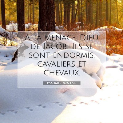 Picture 07 - Psaumes 76:6 LSG - A ta menace, Dieu de Jacob! Ils se sont endormis, - Bible Verse Picture