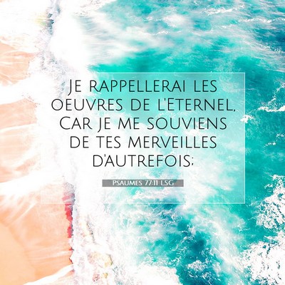 Picture 07 - Psaumes 77:11 LSG - Je rappellerai les oeuvres de l'Eternel, Car je - Bible Verse Picture