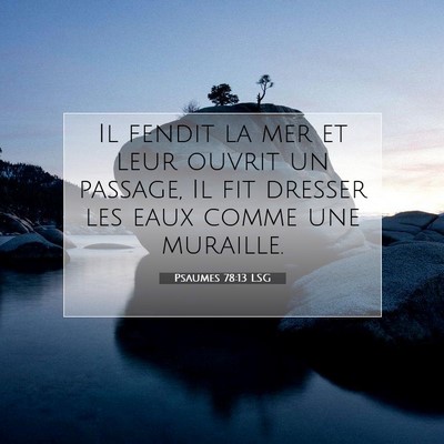 Picture 07 - Psaumes 78:13 LSG - Il fendit la mer et leur ouvrit un passage, Il - Bible Verse Picture